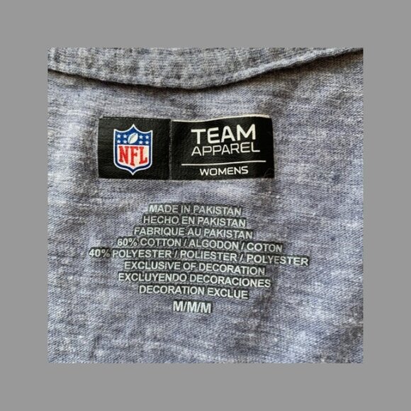 NFL Team Apparel Gray Seahawks Football V-Neck Shirt Size Med EUC #M-068 - Picture 4 of 5